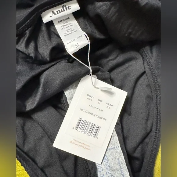 ANDIE SWIM The Tulum One Piece Medium in Black NWT 115 - Picture 7 of 10